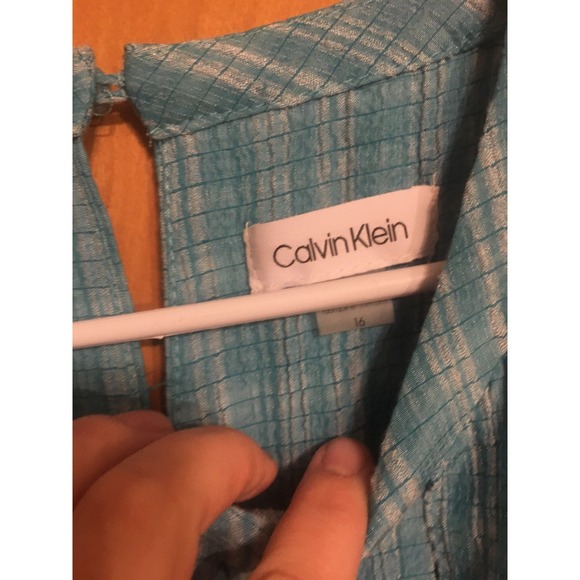 Calvin Klein Women's Dress NWT Size 16 – Blue Lightweight Midi – Elegant Sleeve - Picture 4 of 4